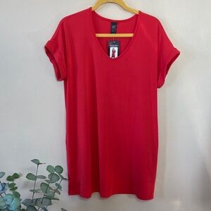 New Lildy Tunic Style Top Short Sleeve Orange Women's L-XL casual summer Spring